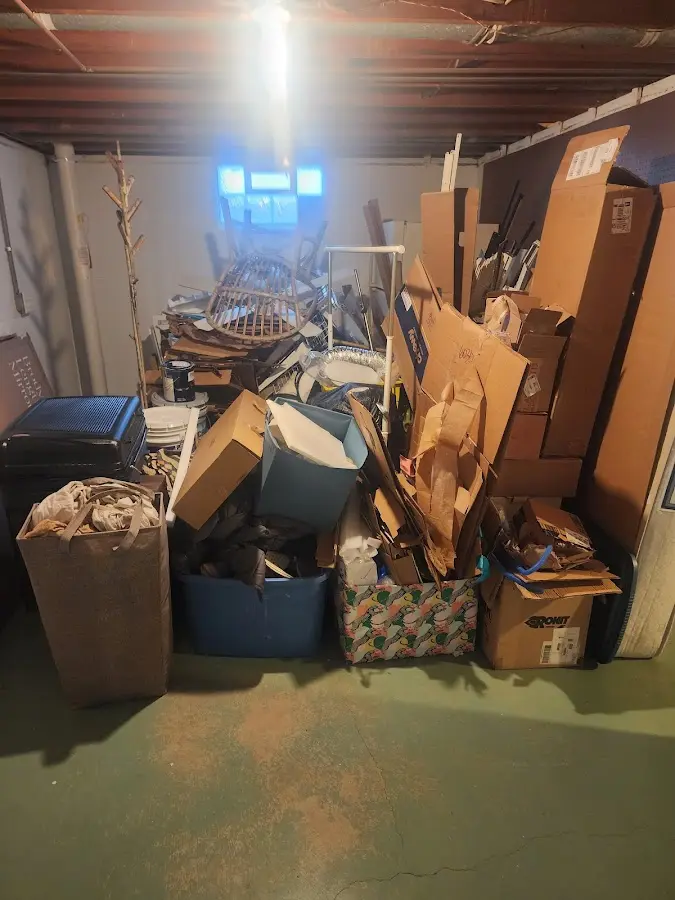 Roll-off dumpster container at job site for 4 Yard Dumpster Rental in Aurora